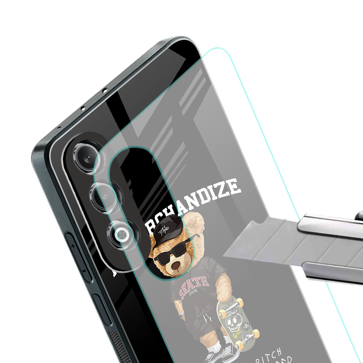 alpha bear back phone cover | glass case for oneplus nord ce 4