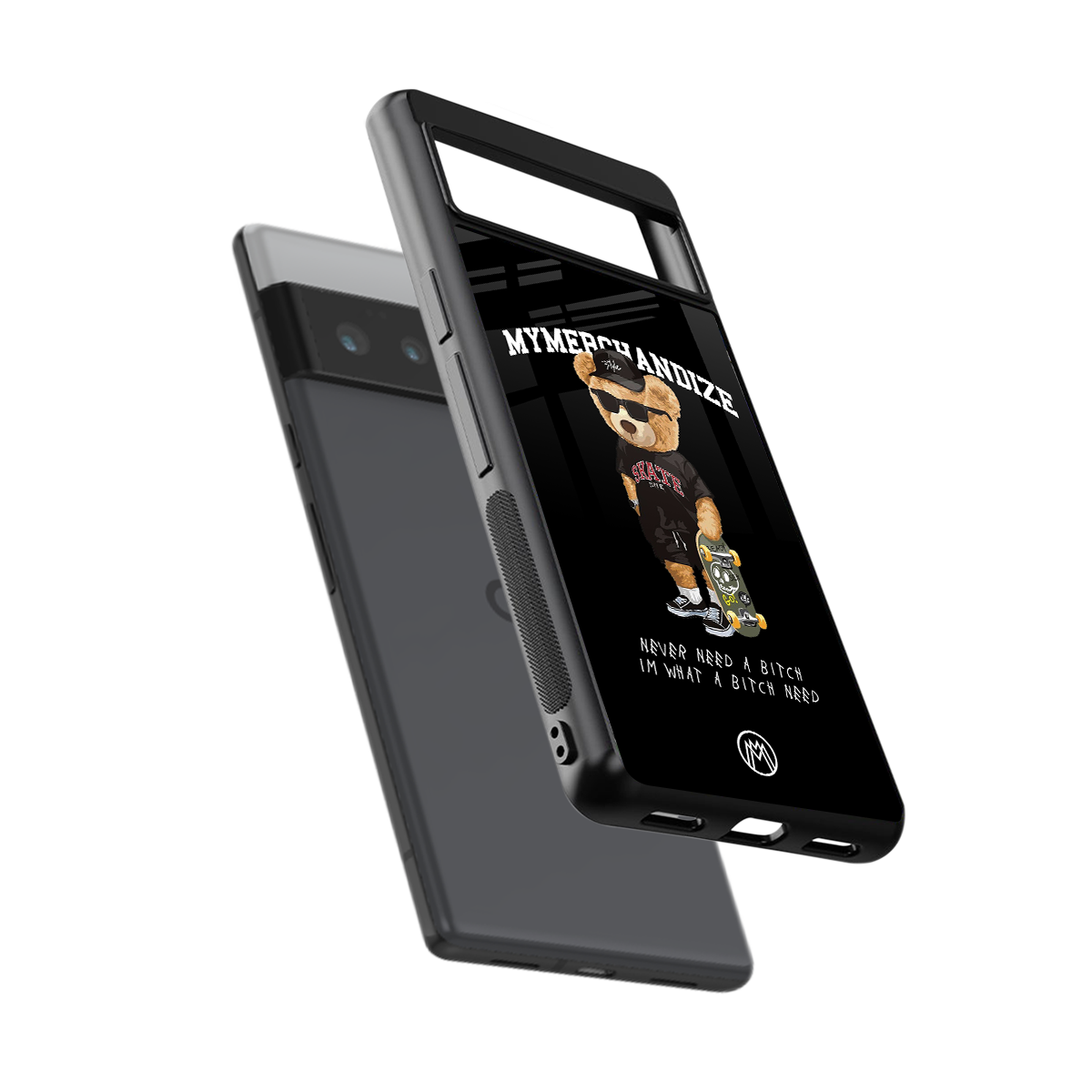 alpha bear back phone cover | glass case for google pixel 6 pro