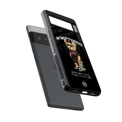 alpha bear back phone cover | glass case for google pixel 6 pro