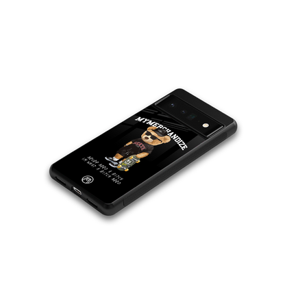 alpha bear back phone cover | glass case for google pixel 6 pro