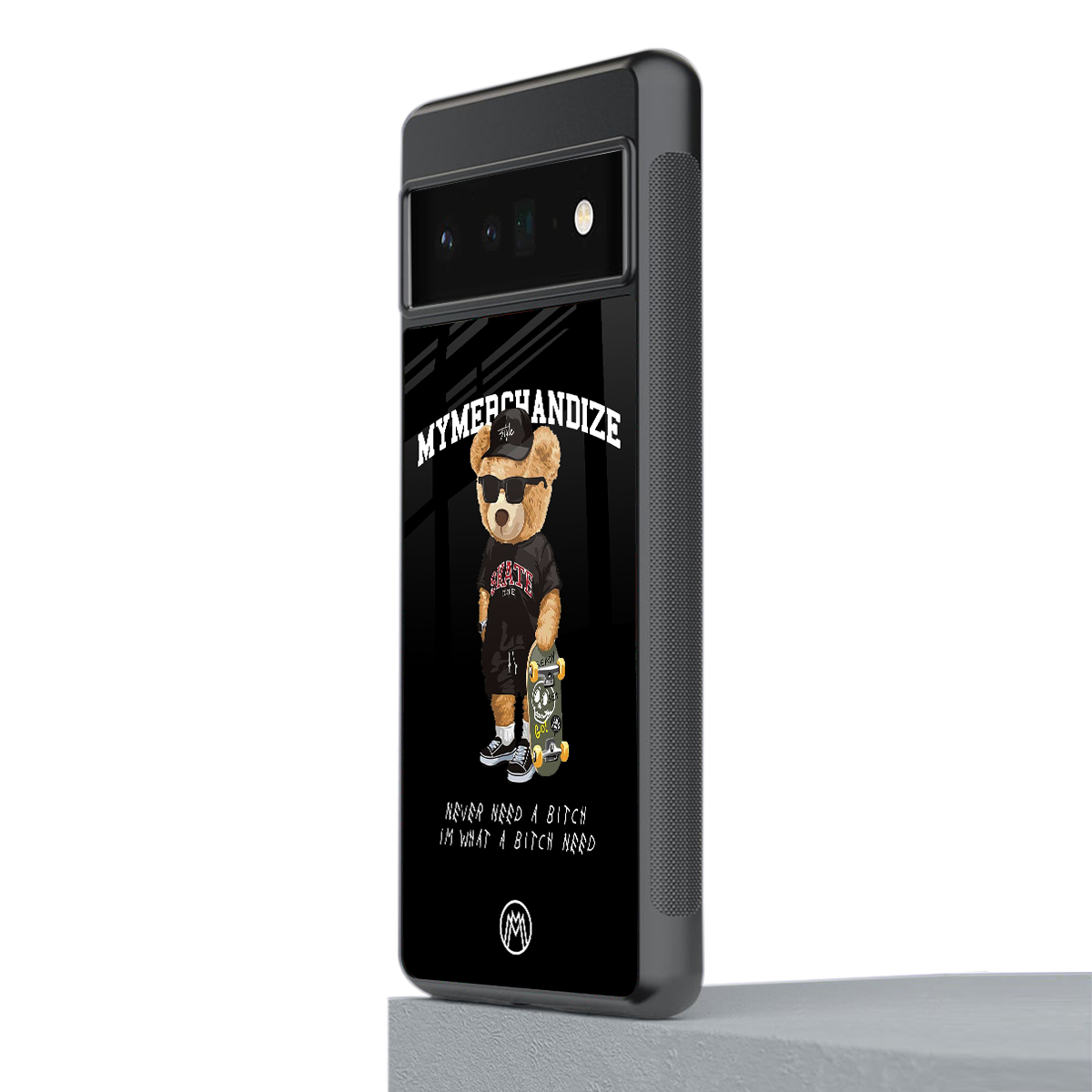 alpha bear back phone cover | glass case for google pixel 6 pro
