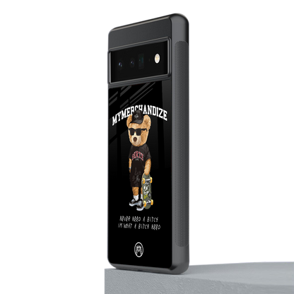 alpha bear back phone cover | glass case for google pixel 6 pro
