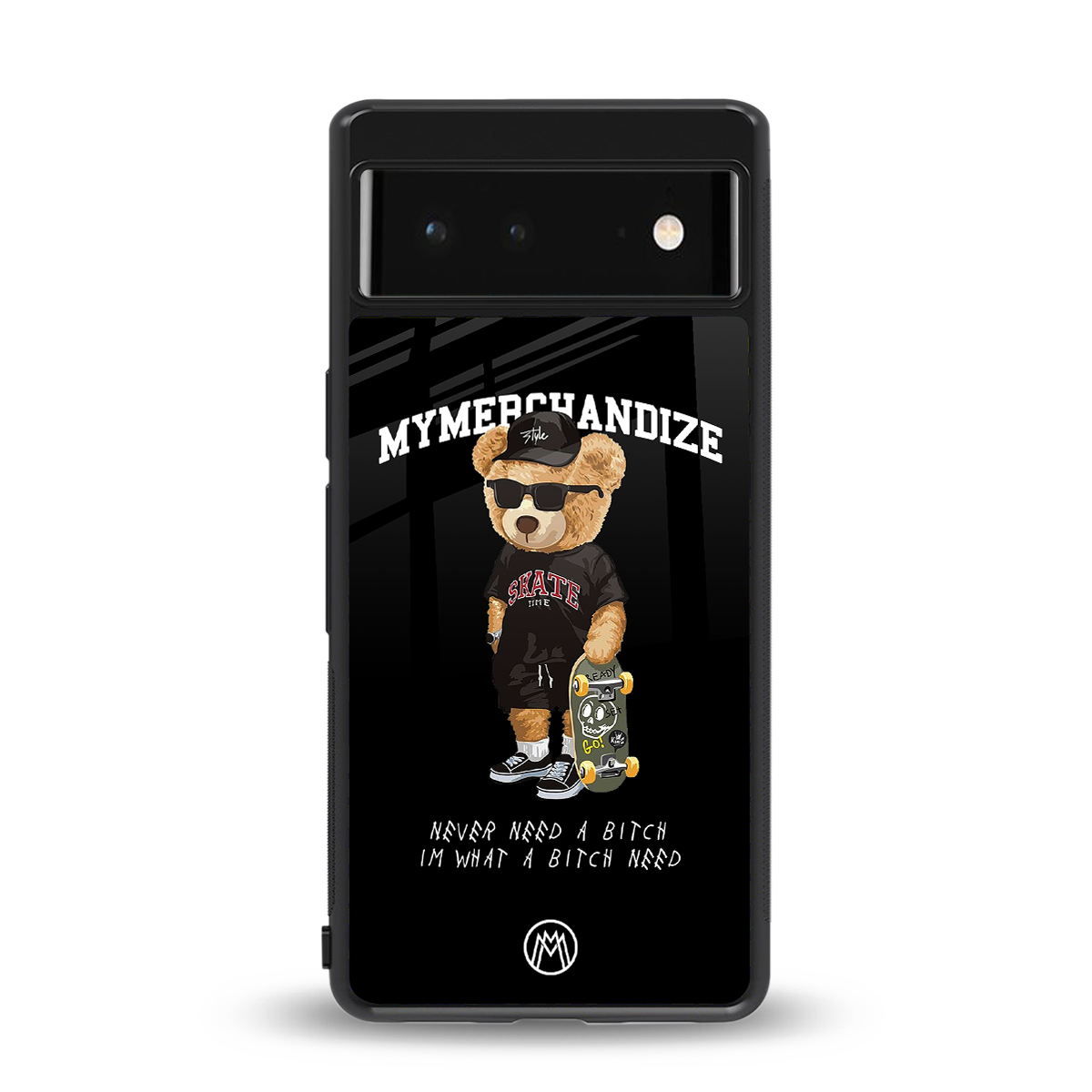 alpha bear back phone cover | glass case for google pixel 6