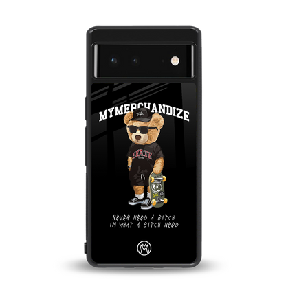 alpha bear back phone cover | glass case for Google Pixel 6A