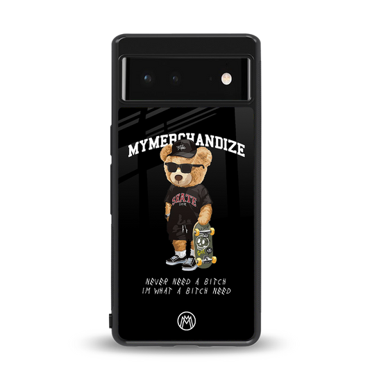 alpha bear back phone cover | glass case for Google Pixel 6A