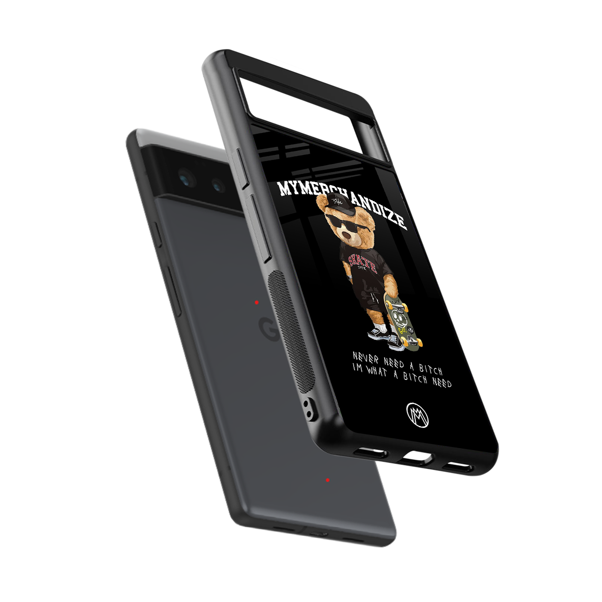 alpha bear back phone cover | glass case for google pixel 6