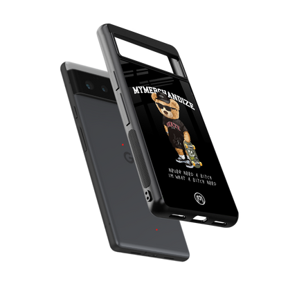 alpha bear back phone cover | glass case for Google Pixel 6A