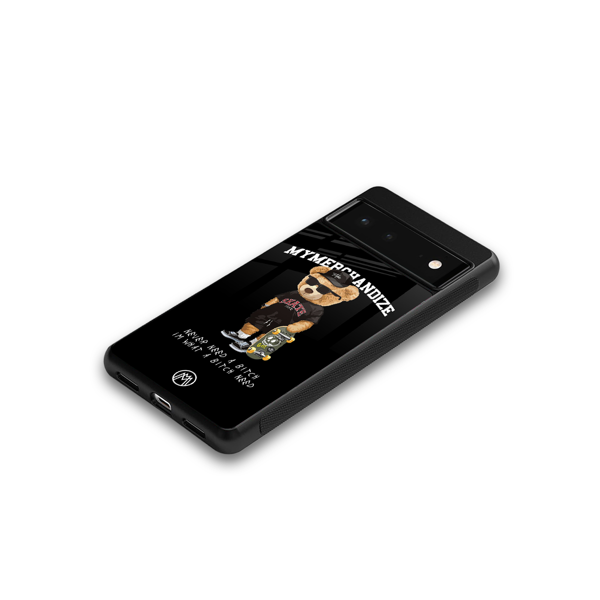 alpha bear back phone cover | glass case for google pixel 6