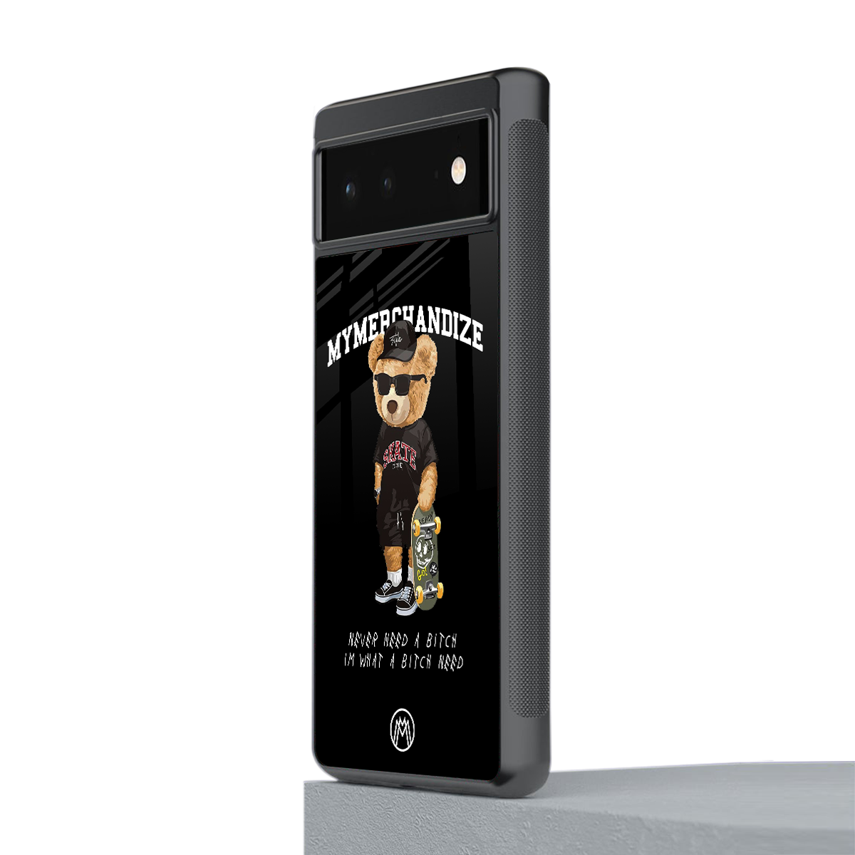 alpha bear back phone cover | glass case for google pixel 6