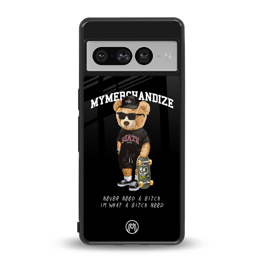 alpha bear back phone cover | glass case for google pixel 7 pro
