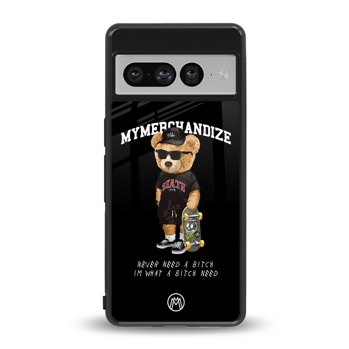 alpha bear back phone cover | glass case for google pixel 7 pro