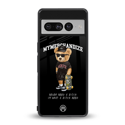 alpha bear back phone cover | glass case for google pixel 7 pro