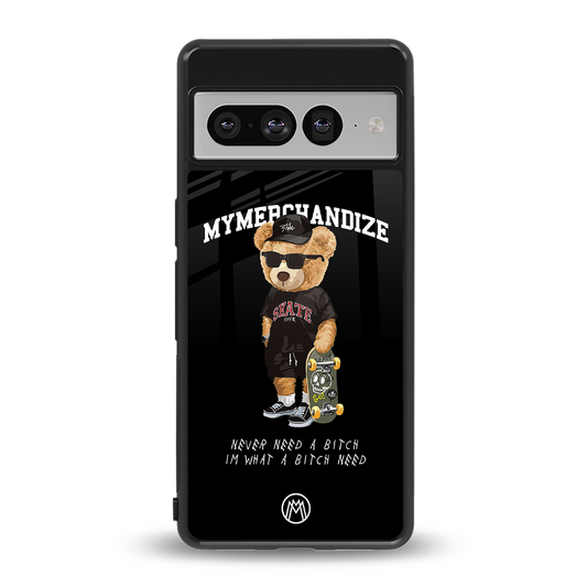 alpha bear back phone cover | glass case for google pixel 7 pro