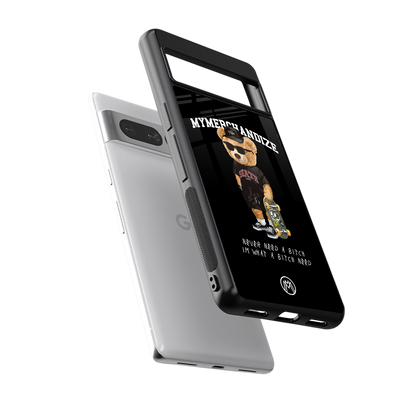 alpha bear back phone cover | glass case for google pixel 7 pro