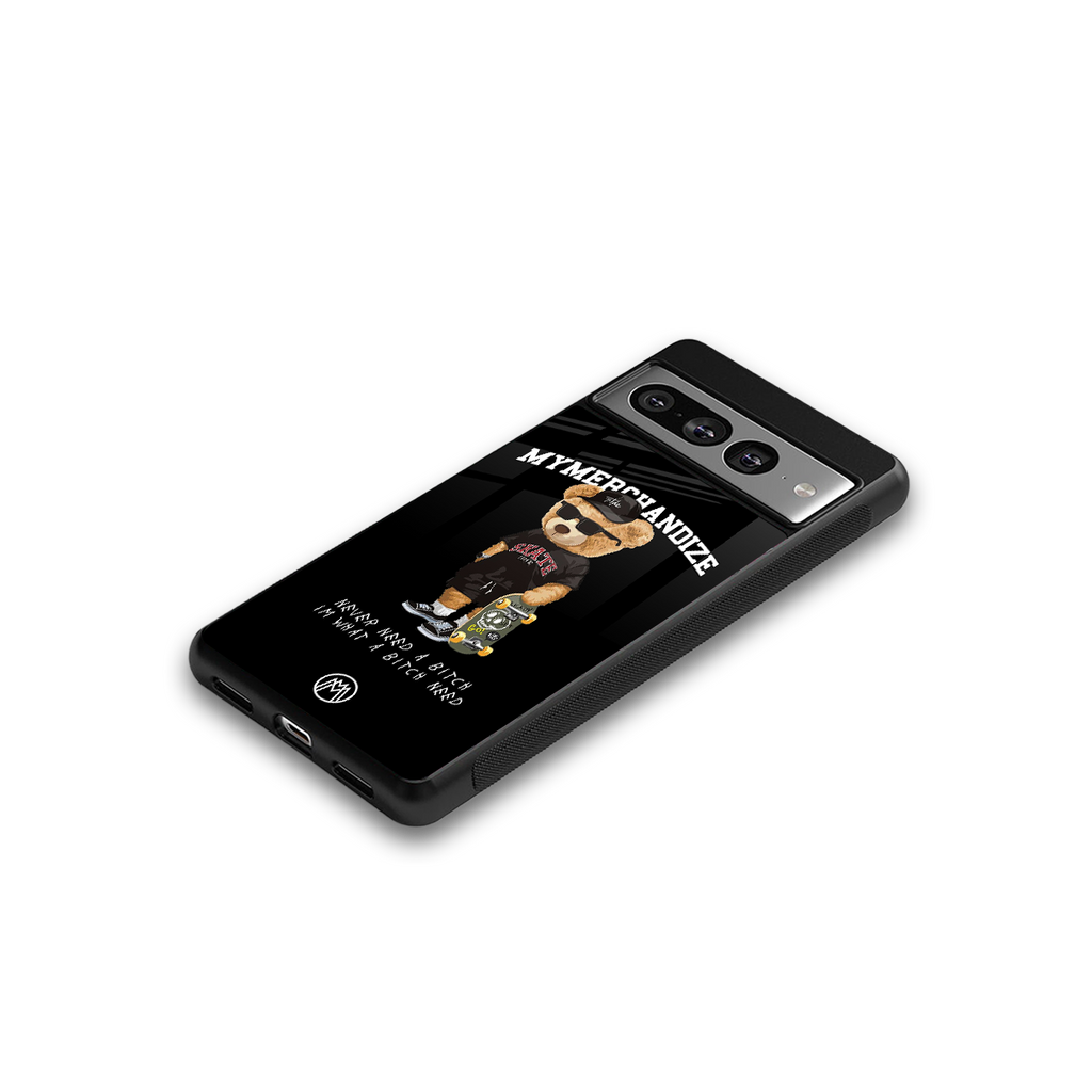alpha bear back phone cover | glass case for google pixel 7 pro