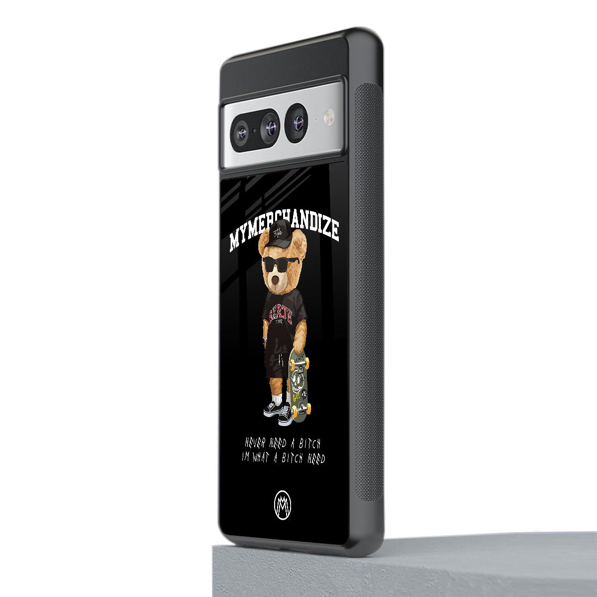 alpha bear back phone cover | glass case for google pixel 7 pro