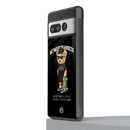 alpha bear back phone cover | glass case for google pixel 7 pro