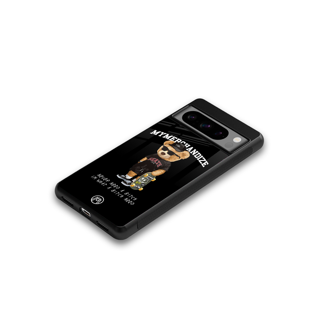 alpha bear back phone cover | glass case for google pixel 8 pro