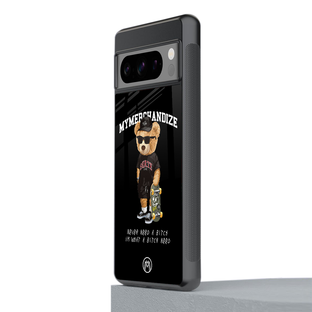 alpha bear back phone cover | glass case for google pixel 8 pro