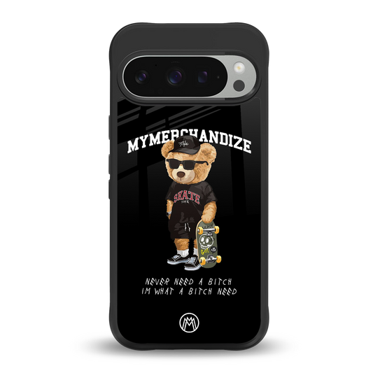 alpha bear back phone cover | glass case for google pixel 9 pro xl