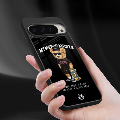 alpha bear back phone cover | glass case for google pixel 9 pro xl