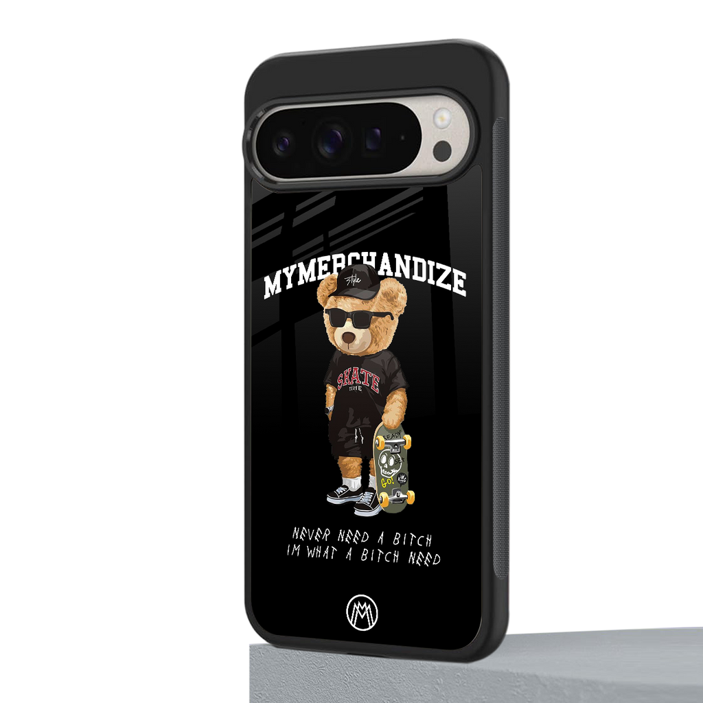 alpha bear back phone cover | glass case for google pixel 9 pro