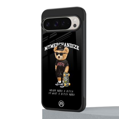 alpha bear back phone cover | glass case for google pixel 9 pro xl