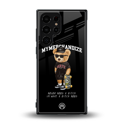 alpha bear back phone cover | glass case for samsung galaxy s24 ultra
