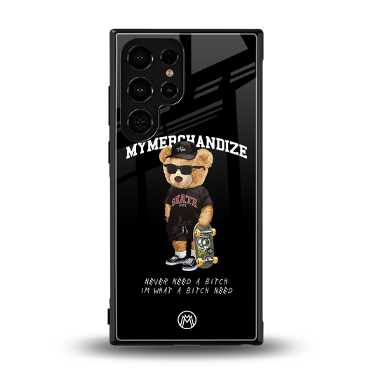 alpha bear back phone cover | glass case for samsung galaxy s24 ultra