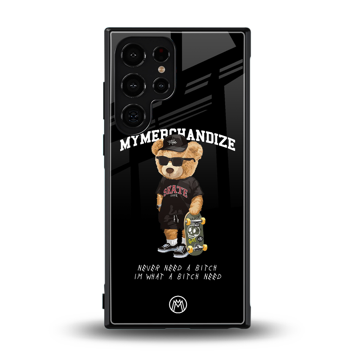 alpha bear back phone cover | glass case for samsung galaxy s23 ultra