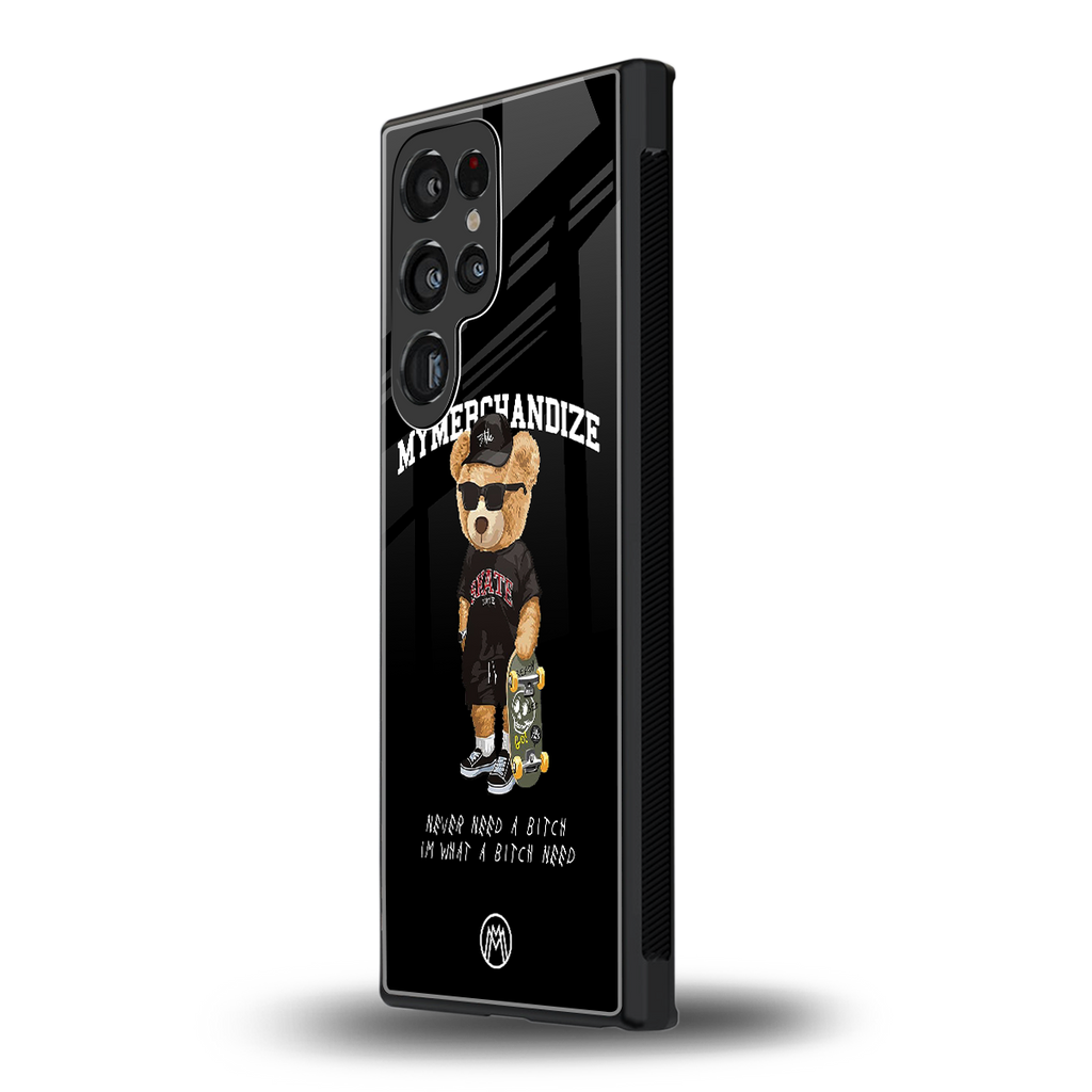 alpha bear back phone cover | glass case for samsung galaxy s23 ultra