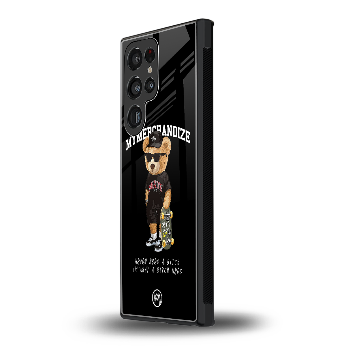 alpha bear back phone cover | glass case for samsung galaxy s23 ultra