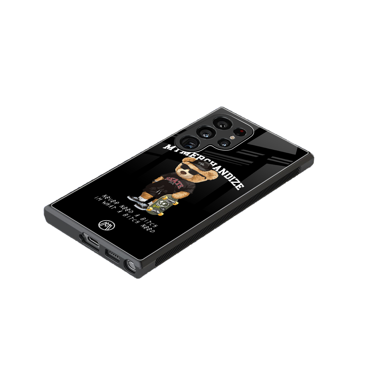 alpha bear back phone cover | glass case for samsung galaxy s23 ultra