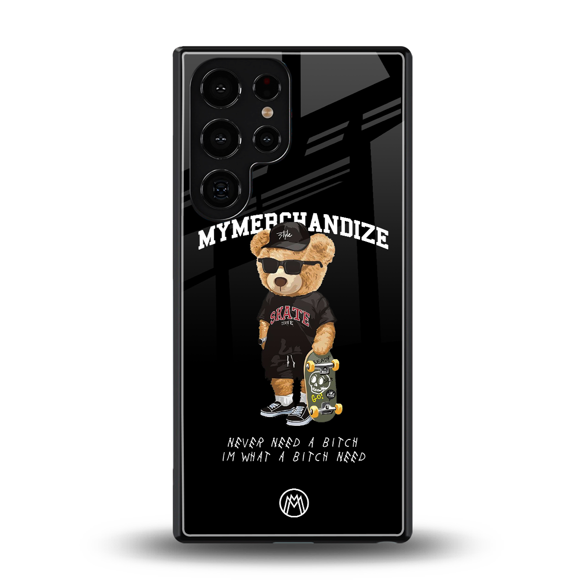 alpha bear back phone cover | glass case for samsung galaxy s25 ultra