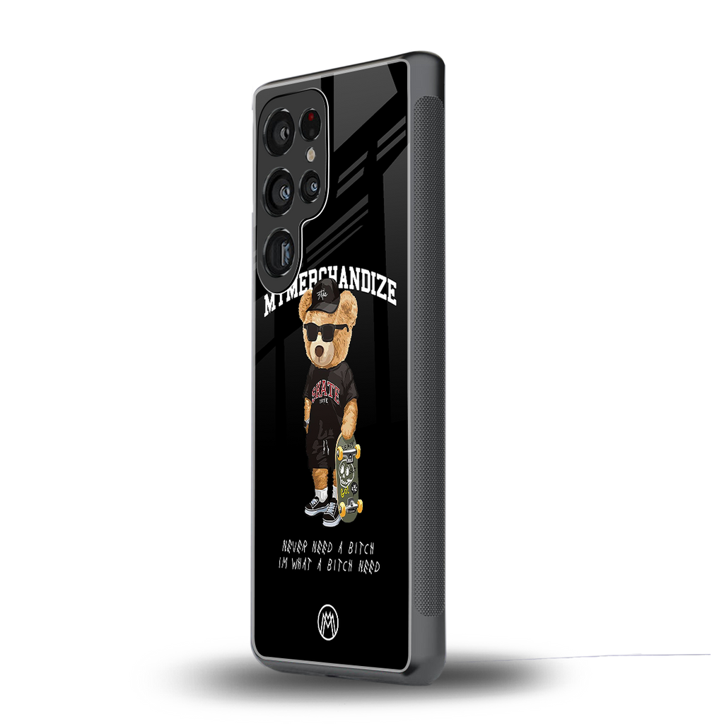 alpha bear back phone cover | glass case for samsung galaxy s25 ultra