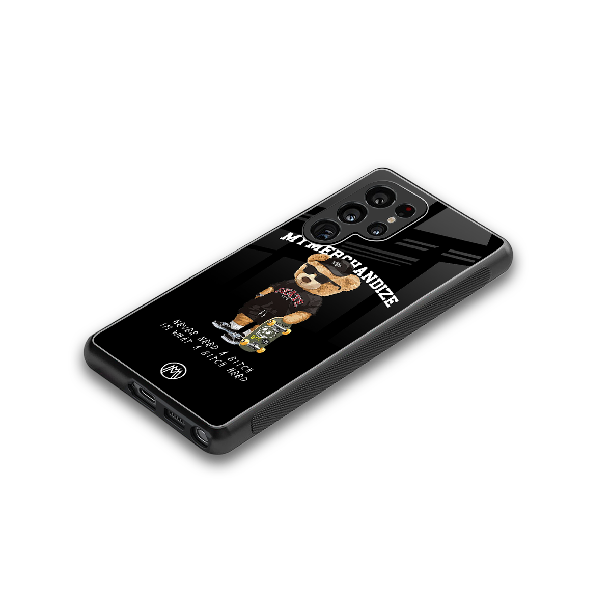 alpha bear back phone cover | glass case for samsung galaxy s25 ultra