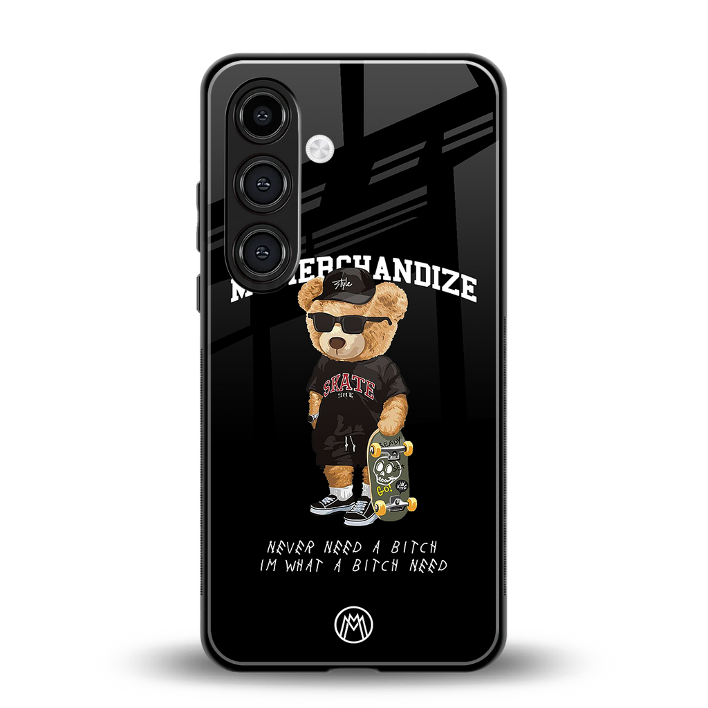 alpha bear back phone cover | glass case for samsung galaxy s24 plus