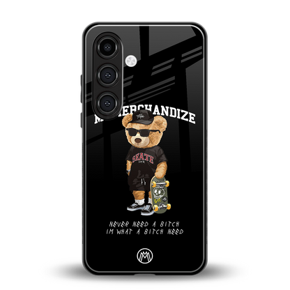 alpha bear back phone cover | glass case for samsung galaxy s24 plus