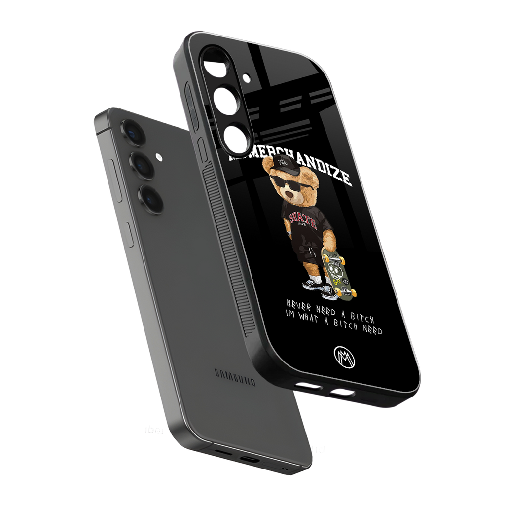 alpha bear back phone cover | glass case for samsung galaxy s23