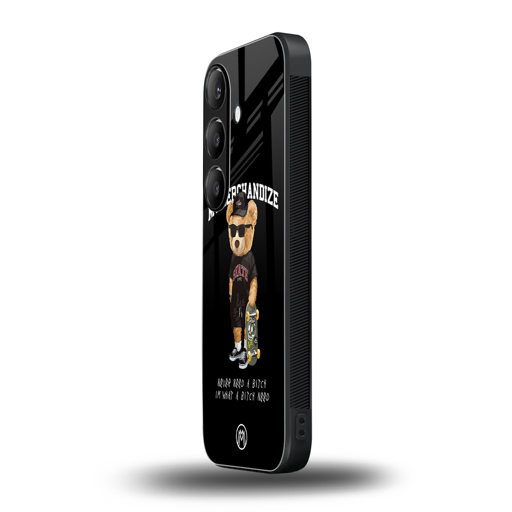 alpha bear back phone cover | glass case for samsung galaxy s24 plus