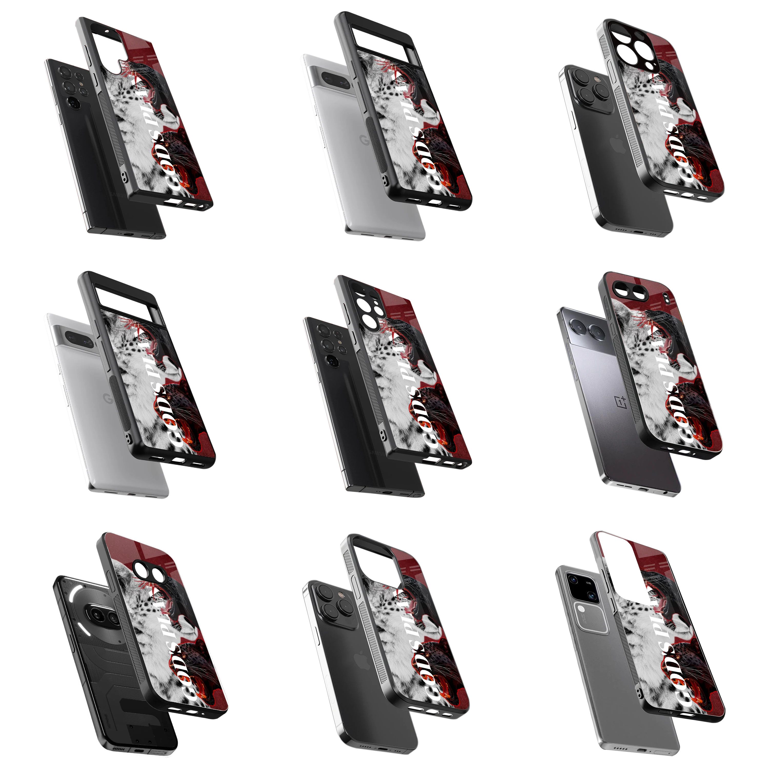 Durable Glass Back Mobile Case for iPhone, Samsung, OnePlus, Google Pixel, Redmi, Vivo, Oppo