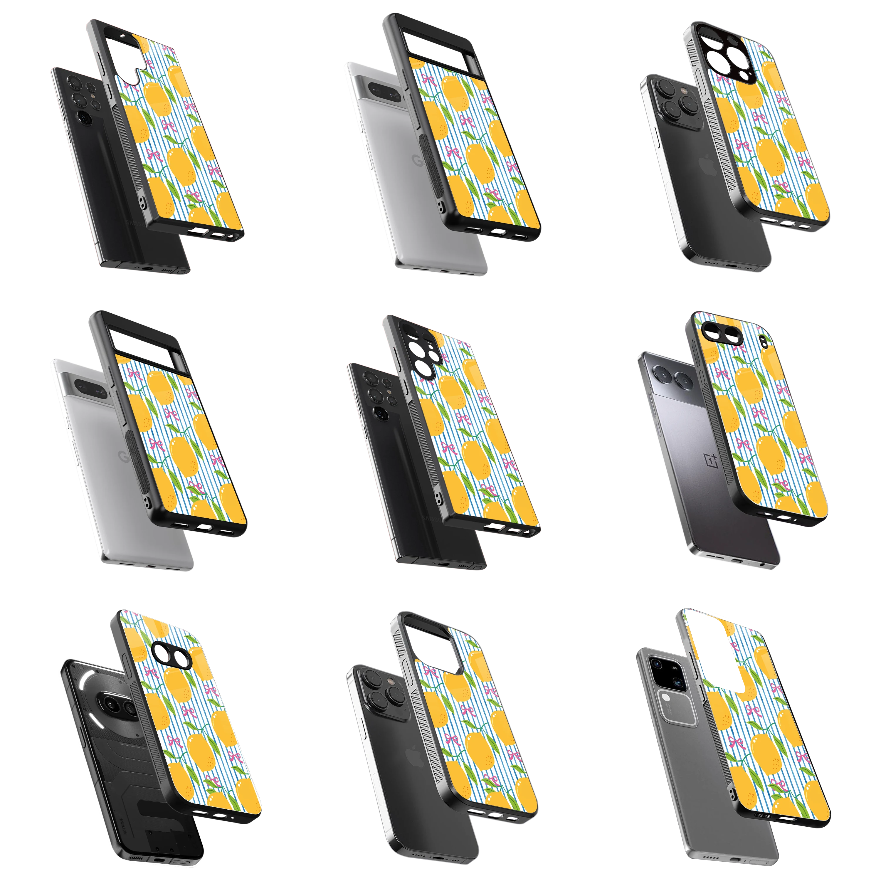 Durable Glass Back Mobile Case for iPhone, Samsung, OnePlus, Google Pixel, Redmi, Vivo, Oppo