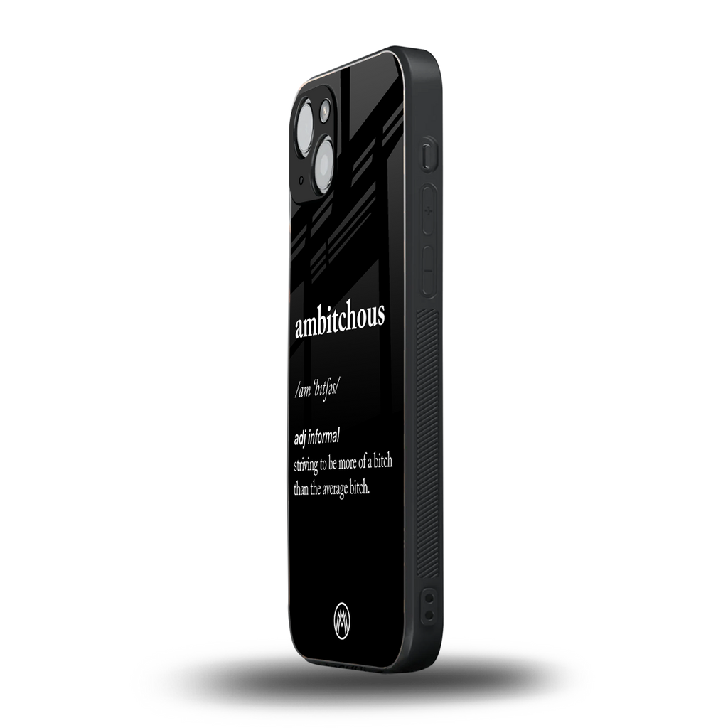 ambitchous back phone cover | glass case for iphone 14 plus