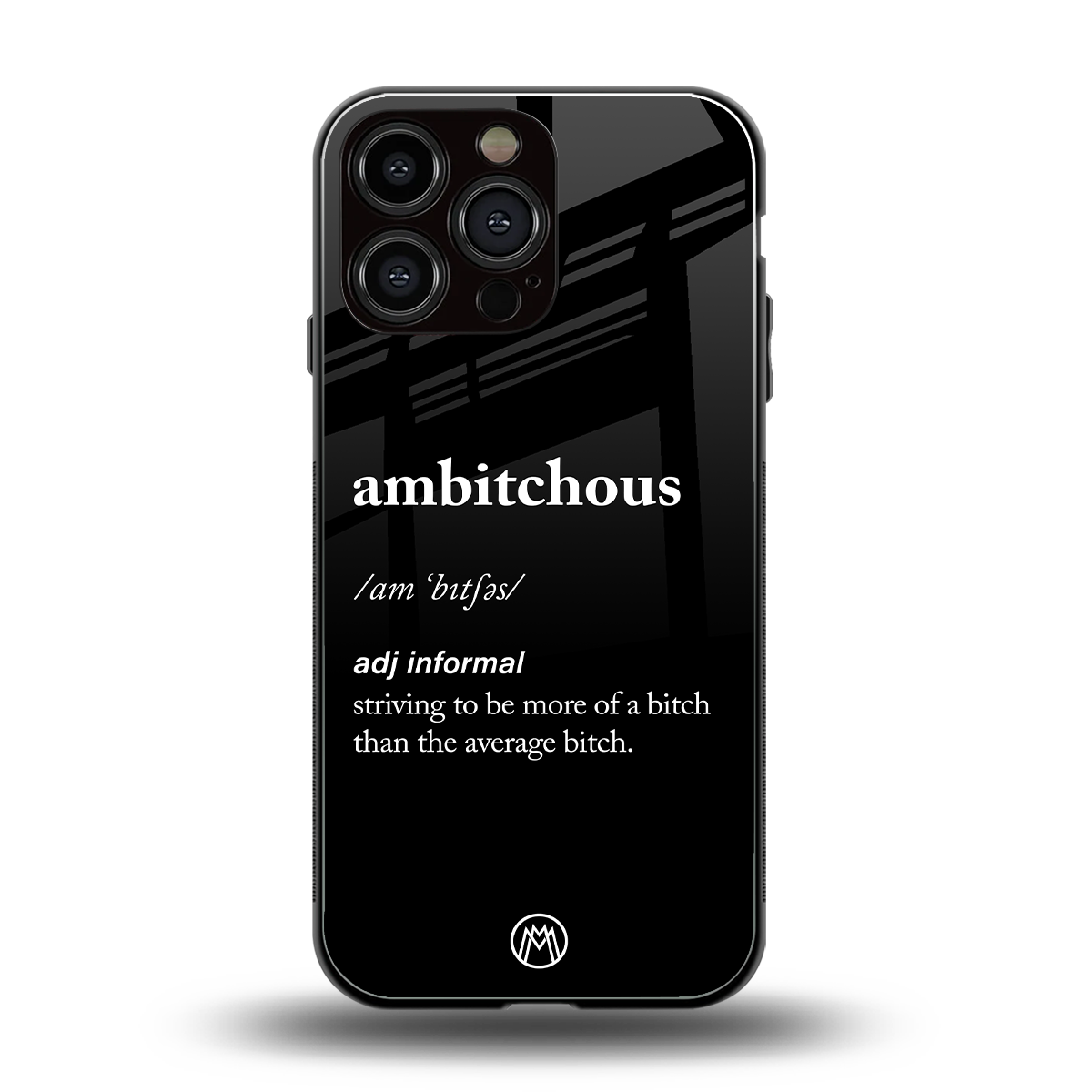 ambitchous back phone cover | glass case for iphone 15 pro max