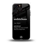 ambitchous back phone cover | glass case for iphone 14 pro max