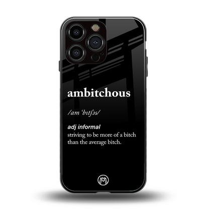 ambitchous back phone cover | glass case for iphone 14 pro max