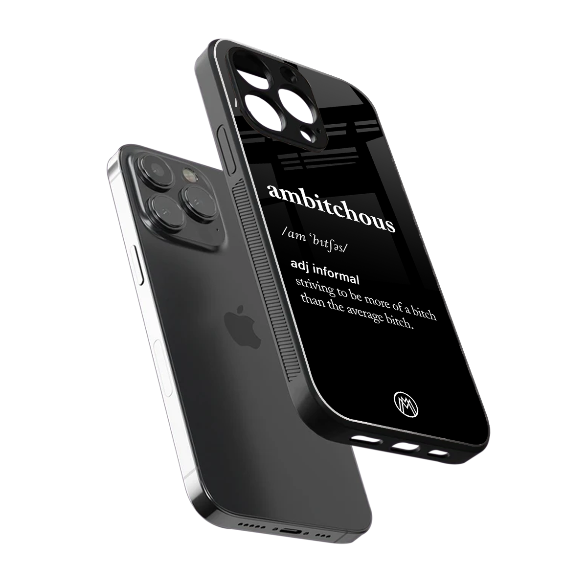 ambitchous back phone cover | glass case for iphone 15 pro max