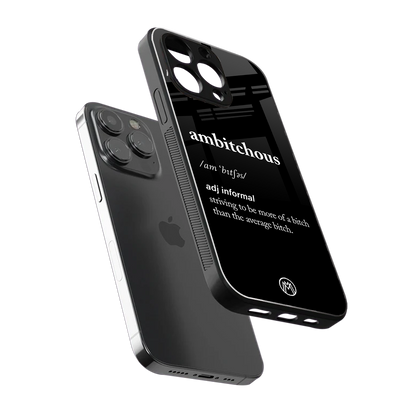 ambitchous back phone cover | glass case for iphone 14 pro max