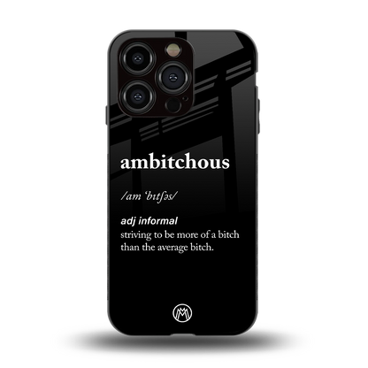 ambitchous back phone cover | glass case for iphone 15 pro