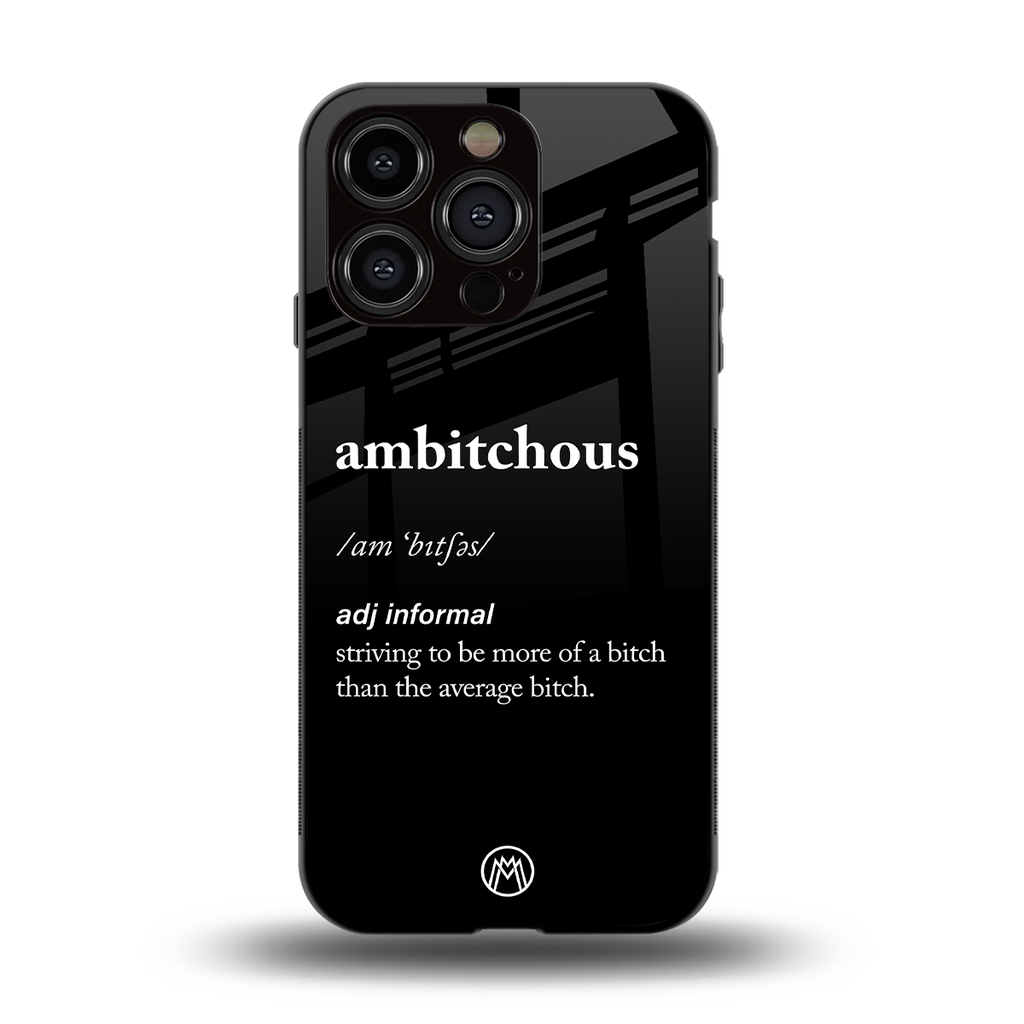 ambitchous back phone cover | glass case for iphone 14 pro